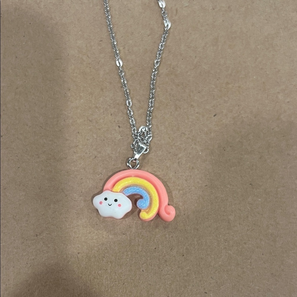 Rainbow Cloud Necklace Handmade Novelty Jewelry